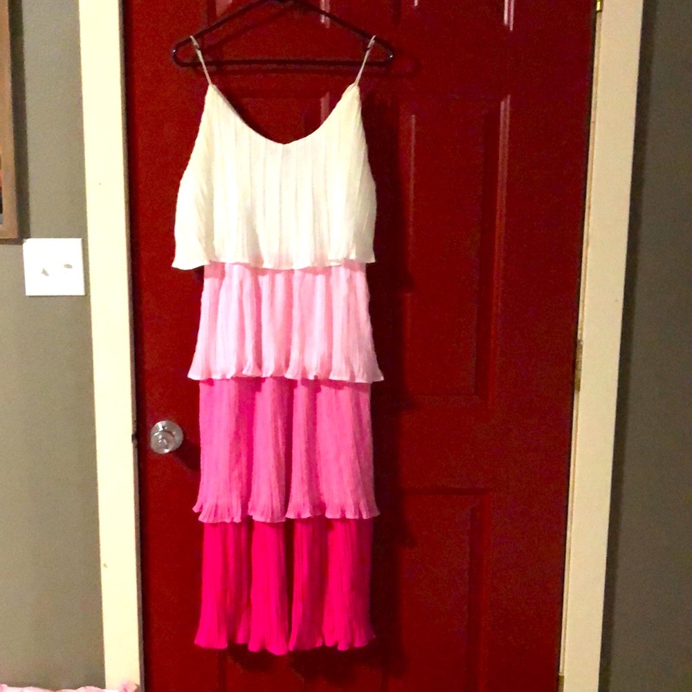 Pleated chiffon dress